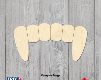 Laser Cut Baltic Birch Vampire Fangs | Halloween DIY Craft Blanks