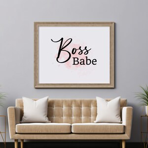 Printable Boss Babe Wall Art, Boss Babe Print, Boss Babe Wall Art, Girl Boss Wall Decor, Girl Boss Print, Feminine Room Decor, Gift for Her