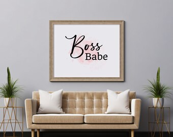 Boss Babe Zitat Druck, weibliche Wanddekoration (digitaler Download)
