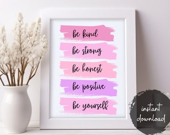 Positive Affirmation Print, trendige rosa Girly Kunst (Instant Download)