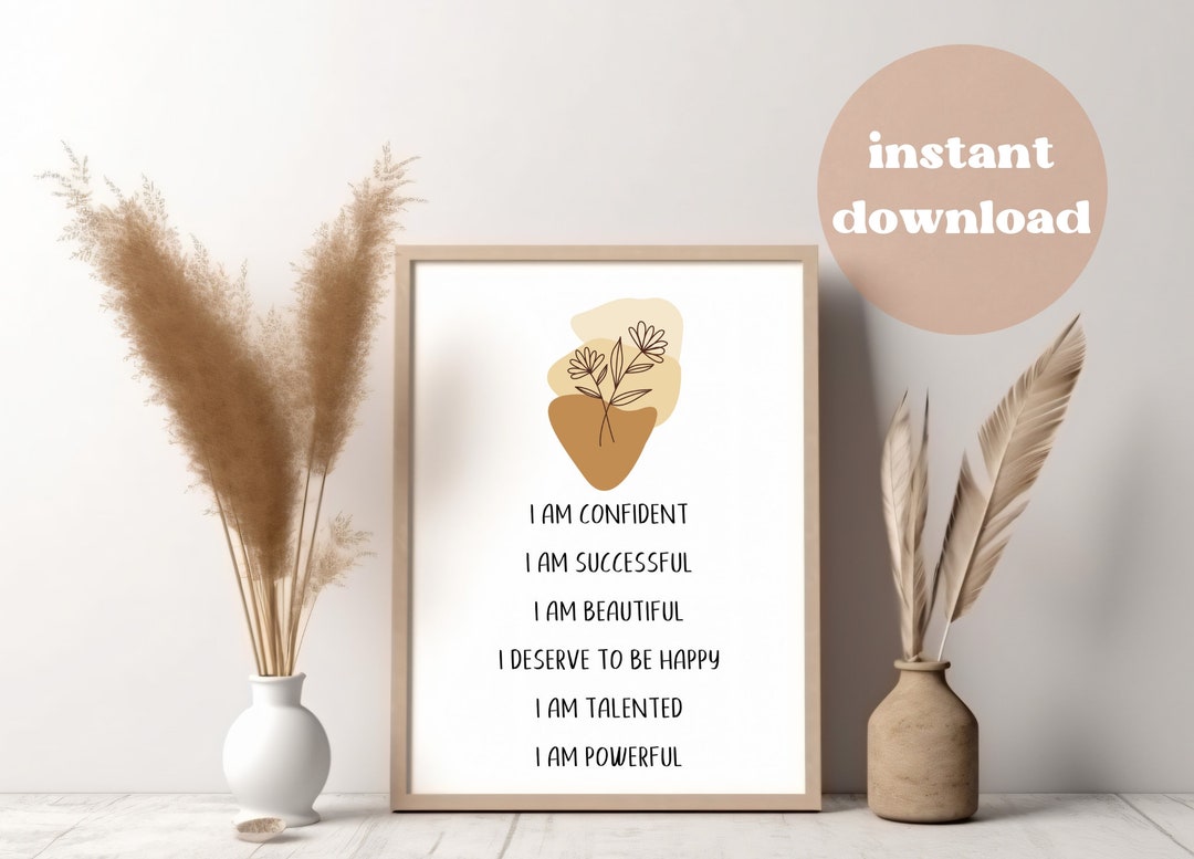 I Am Affirmations Print, Motivational Wall Art (digital Download) - Etsy