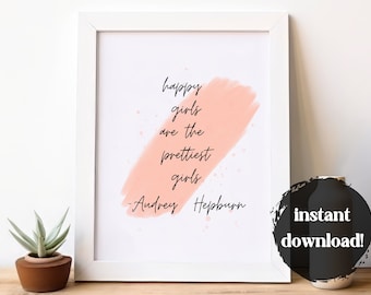Girl Boss Audrey Hepburn Zitat Druck, Inspirational Wandkunst (digitaler Download)
