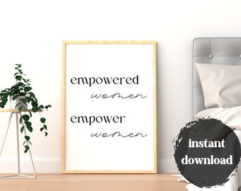 Ermächtigte Frauen bevollmächtigen Frauen druckbare, Mädchen-Boss Bürodekor (digitaler Download)