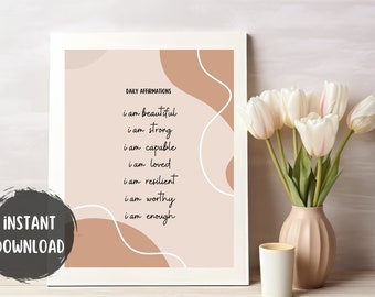 Boho Affirmation Druck, Therapie Büro Deko (Digitaler Download)