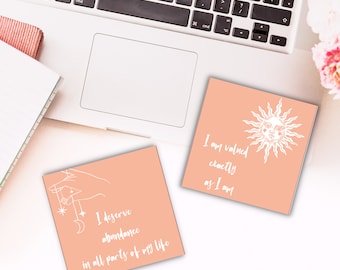 Druckbare positive Affirmationskarten, Selbstfürsorge-Kit (digitaler Download)