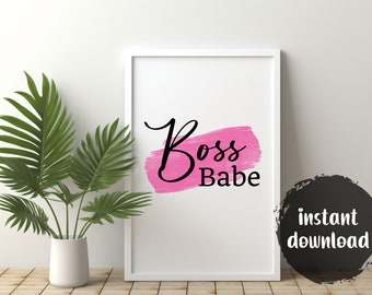 Girl Boss druckbare Wandkunst, weibliches Dekor (Digitaler Download)
