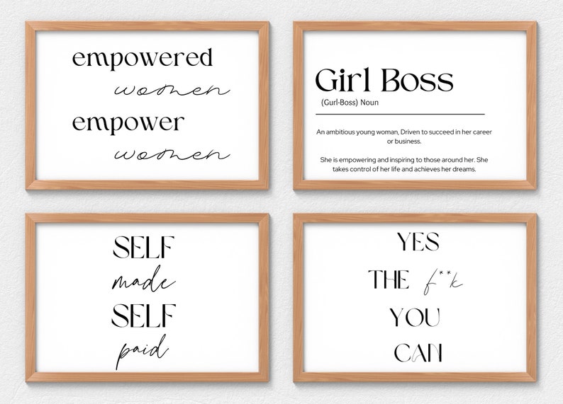 Printable Girl Boss Wall Art, Boss Babe Print, Boss Babe Wall Art, Girl ...