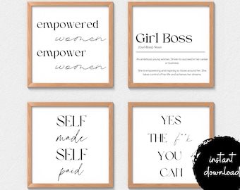 Girl Boss Inspirational Zitat Drucke, feminine Wanddekoration (digitaler Download)