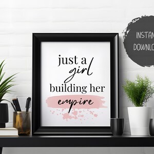 girl boss printable, instant download, boss babe print, feminist wall art, girly wall decor, motivational, girl boss wall art, gift for her.