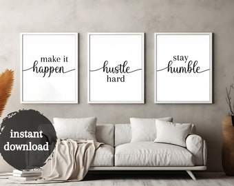 Inspirierendes Zitat Drucke, minimalistisches Home Office Dekor (digitaler Download)