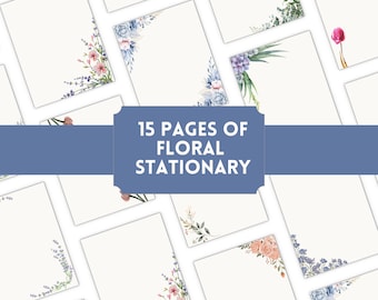 Blumen Briefpapier | Blumen Poster zum Ausdrucken, A4 A5 US Letter (PDF)