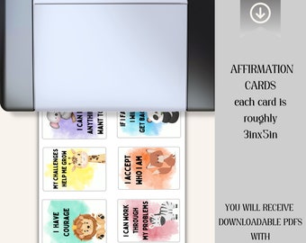32 druckbare Affirmationskarten für Kinder, Ermutigung für Kinder (digitaler Download)