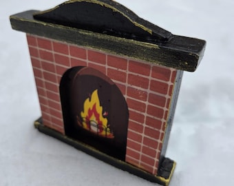1:12 Miniature Hand-Painted Fireplace