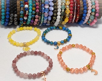 Children’s Healing Crystal Bracelet – Kids Gemstone Stretch Bracelet – Whimsical Crystal Jewelry for Girls & Boys