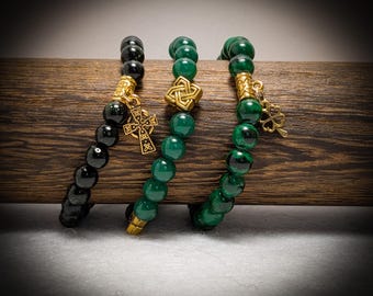 Child Size Irish Crystal Healing Bracelet - Green - Irish Charms