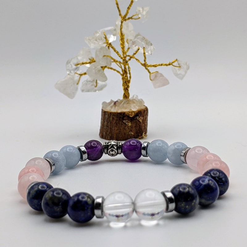 Anti stress and migraine bracelet in natural stones of Lapis
