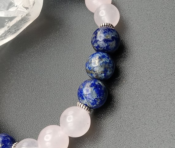Rose Quartz Lapis Lazuli Bracelet: Healing Crystal Friendship