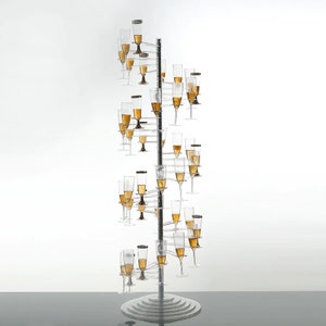 4.5ft  Clear Acrylic Spiral Champagne Flute Bar Rack Stand, Wine Glass Display Holder Wall Backdrop Stand stand base event party decor