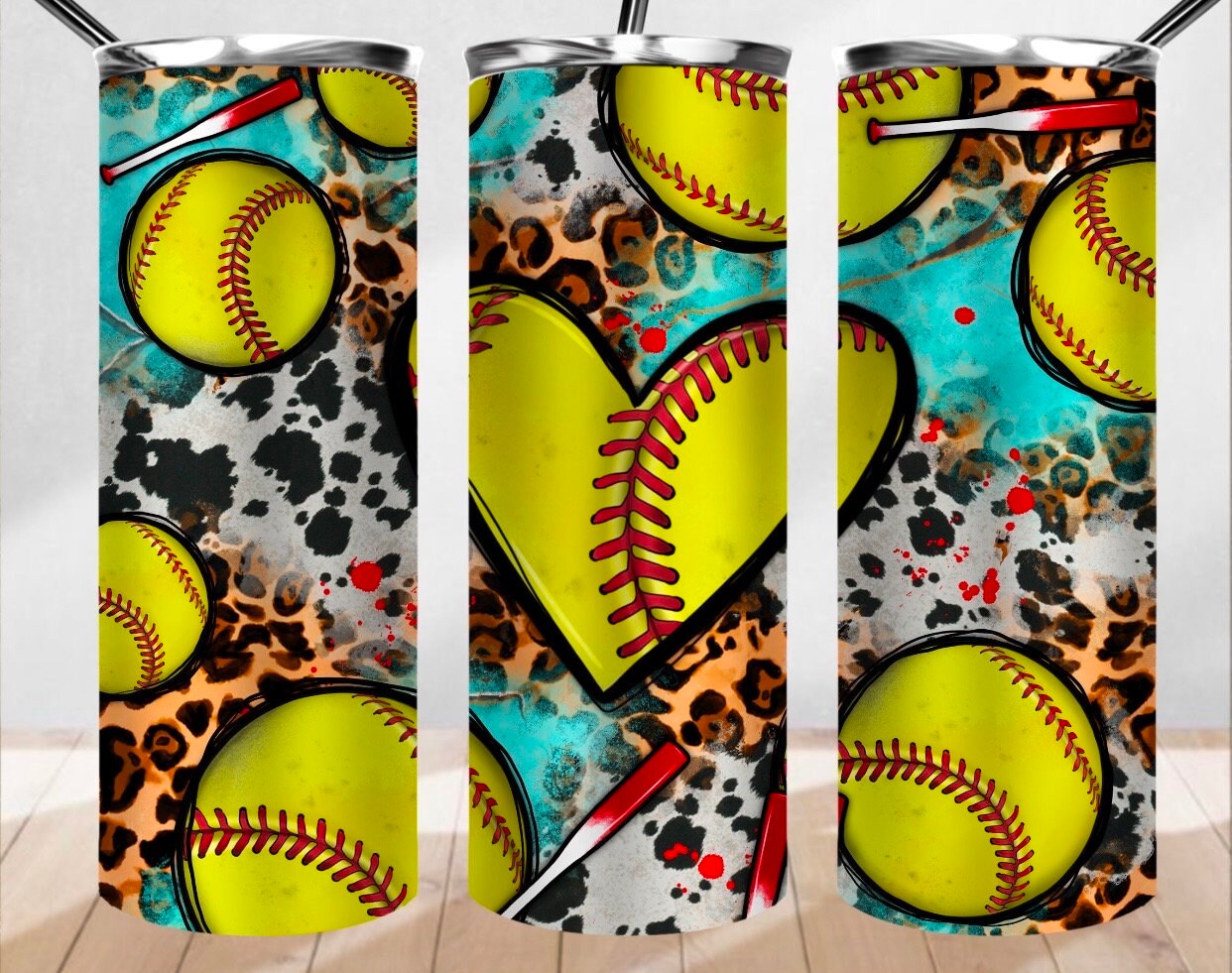 Softball 20 Oz Tumbler, Softball Life, Softball Tumbler With Straw, Softball Cup, Softball Gift