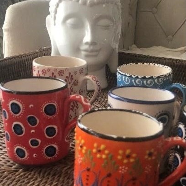 Mugs - Turkish Designs- Great for Coffee, Tea or a gift.  Mug holds up to 8oz, 100% Hand Painted Lead-Free Food-Safe.  Great Gift for Mom