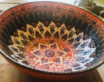 Turkish Mosaic Design (Large) Bowl - Handcrafted, Lead free - Good for Food or decorative piece.  12" round bowl.  Stunning!!