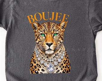 Camiseta juvenil Boujee con collar de joyas de leopardo, KCC060