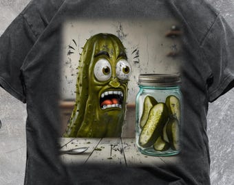 Unhinged Humor Shirt, Pickle Jar Graphic Y2K Meme T-Shirt, VT098