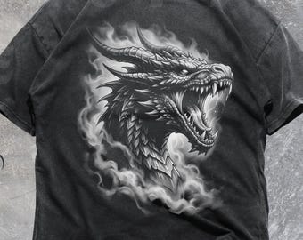Dragon Graphic Tee, Fire Fantasy Unisex Shirt, VT128