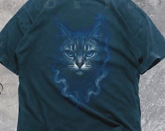 Mystic Cat Graphic Tee, Vintage Style Comfort Colors Shirt, VT013