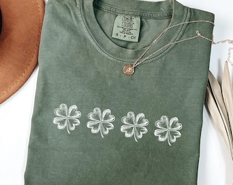 Comfort Colors Retro Shamrock Shirt, St Patricks Day Tee
