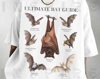 Ultimate Bat Guide Shirt, Funny Bat Lovers Tee, Educational Animal Design, VT146