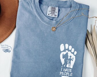 Funny Bigfoot Shirt: Sasquatch Alien Footprint, Comfort Colors Tee