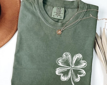 Comfort Colors Shamrock Shirt, St Patricks Day Tee, Lucky Irish Gift, DT590
