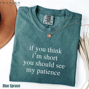 If You Think I&#39;m Short You Should See My Patience Shirt, Sarcastic Shirt, Funny Humor Shirt, Sarcasm Shirt,Funny Quote Shirt, TSH074