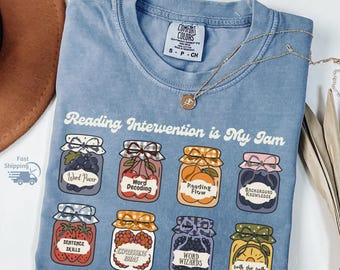 Reading Intervention Is My Jam T-Shirt – Funny Teacher Graphic Tee, DT1191