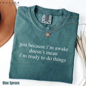 Just Because I&#39;m Awake Doesn&#39;t Mean I&#39;m Ready To Do Things Shirt, Funny Humor Shirt, Sarcastic Shirt, Funny Mom Shirt, TSH096
