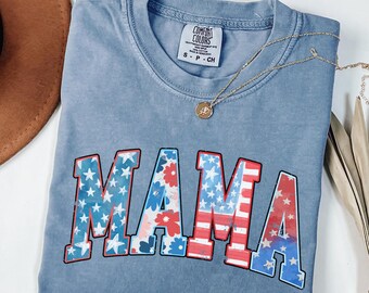 Comfort Colors American Mama T-Shirt: Retro USA Tee