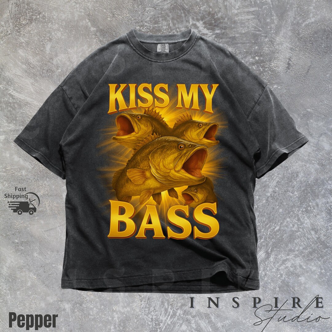 Kiss My Bass T-shirt, Vintage 90s Fishing Graphic Tee, VT029 - Etsy