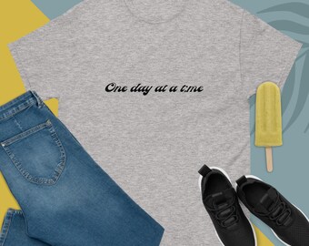 One Day at a Time Shirt Retro Sobriety Slogan Shirt Sober Gift Men Sober Gift Women Gildan Shirt
