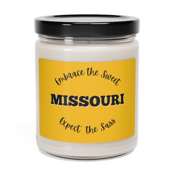 9oz soy candle Embrace the Sweet Expect the Sass Missouri campus spirit game day female sports fan scented or unscented candle gift for her