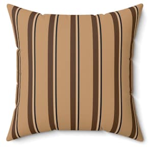 Camel, Brown, Cream & Black Striped Throw Pillow, Heritage Accent, Preppy Neutral Home Decor, Classic Sofa, Bed, Chair or Dorm Cushion