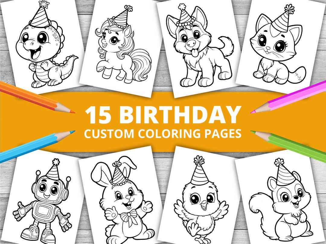 15 Custom Birthday Coloring Pages Activity for Kids Preschoolers ...