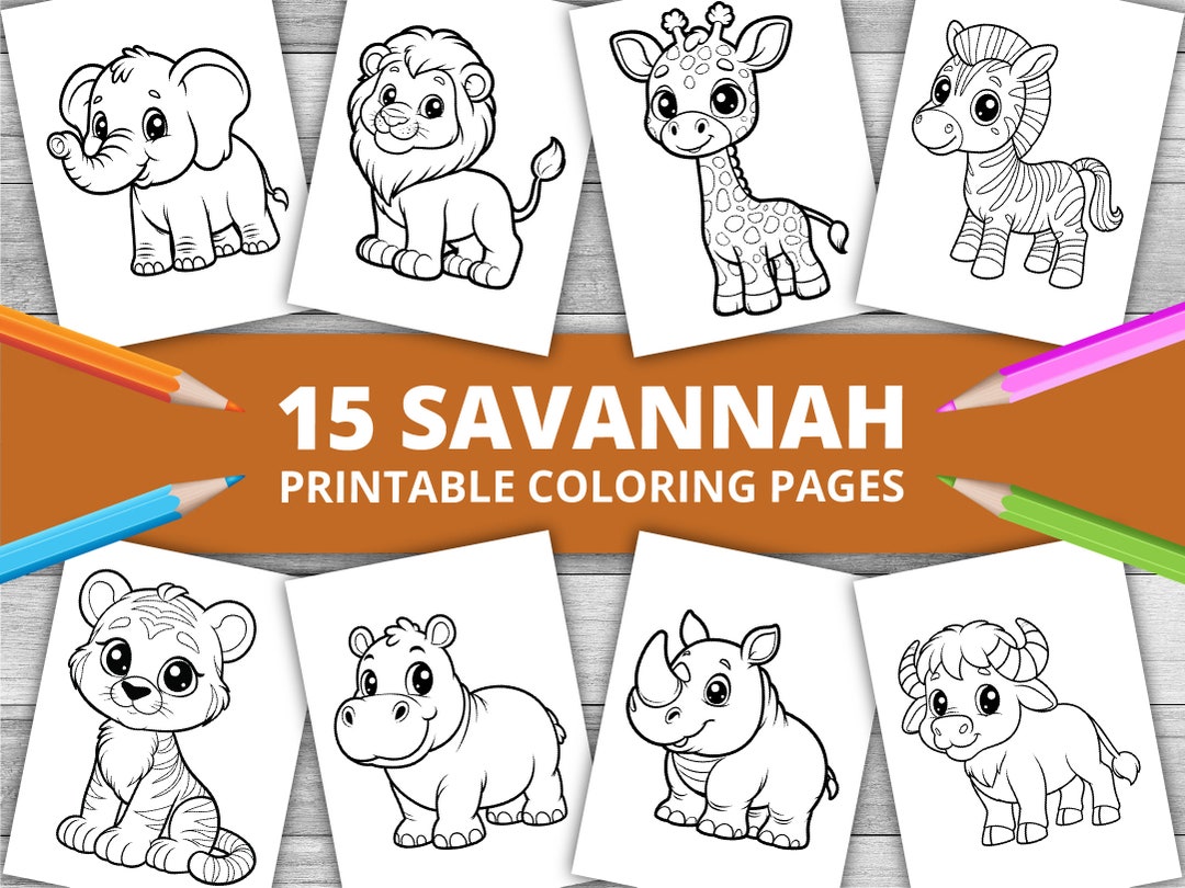 Cute Savanna Animal Coloring Pages Fun & Engaging Savannah Animal