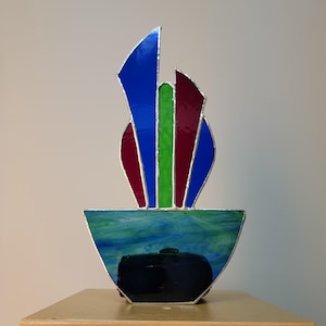 Stained Glass Vibrant Plant