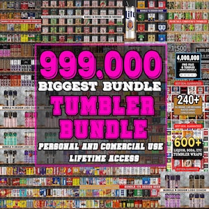 999.000 Tumbler Design Bundle, For 20oz Cups, Sublimation Design, Tumbler Wrap, Tumbler Image, Inflated Tumbler, 20oz Tumbler, Best Seller
