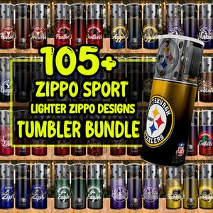 Zippo Lighter Football Team Tumbler Wrap Bundle PNG ,Bundle  tumbler png ,Sport tumbler designs bundle PNG, Lighter 20oz Tumbler Wrap Bundle