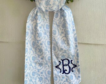 Blue Floral Wreath Sash