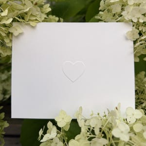 Hand Embossed Heart Card | Minimalist Wedding, Anniversary, Thank you Card