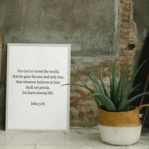 Jean 3:16, Car Dieu a tant aimé le monde, verset de la Bible à imprimer
