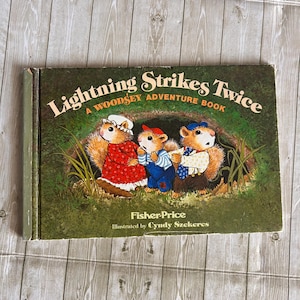 Fisher Price Woodsy Adventure Book &quot;Lightening Strikes Twice&quot;/Cindy Szekeres/Vintage 1979 Children&#39;s Book/Nursery/Baby Decor